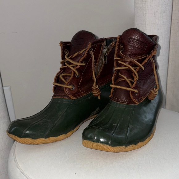 Sperry Shoes - Sperry Women's Forest Green and Chestnut  Duck Boots